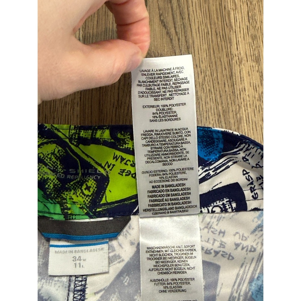Columbia Shorts Men's Size 34x11 Multicolor Swim Trunks Drawstring Beach Bottles - Picture 10 of 16